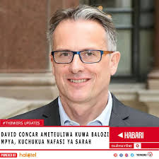 Balozi Sarah Cooke wa Uingereza nchini Tanzania amepangiwa majukumu mengine  ya kidiplomasia, na Tayari nchi ya Uingereza imemteua David Concar kuwa  balozi mpya wa Uingereza nchini Tanzania. David Conkar anatarajiwa kuanza  majukumu