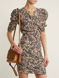 Brizia Floral Print Puff Sleeved Dress Isabel Marant Matchesfashion Us Dresses Dresses With Sleeves Fashion