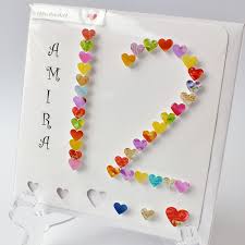 Homemade Birthday Cards For 12 Year Old Boy 12th Birthday Card Handmade Personalised Age 12 Card Including Name Colourful Heart Design Perfect For Girls Daughter Niece Handmade Birthday Cards Girl Birthday Cards Birthday Cards Diy