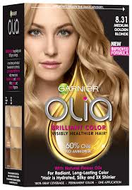 Like a conditioning treatment and hair dye in one box of feria hair color is sold every she modeled shade 73, dark golden blonde in 2008, 2011 and 2013 commercials. Garnier Olia Oil Powered Permanent Hair Color 8 31 Medium Golden Blonde 1 Kit Walmart Com Walmart Com