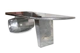 This engine turbine fan comes from a vintage airliner. Large Aviator Executive Desk Polished Aluminum Jet Engine And Wing Rustic Deco Incorporated