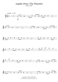 Jupiter From The Planets Op 32 Sheet Music Gustav Holst Alto Sax Solo