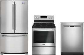 Our dishwashers, refrigerators and cooking appliances are built tough to keep your kitchen running smoothly. Maytag Mareradw1 3 Piece Kitchen Appliances Package With French Door Refrigerator Electric Range And Dishwasher In Stainless Steel