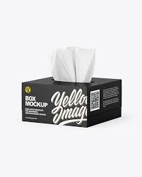 Download Box With Paper Wipes Mockup In Box Mockups On Yellow Images Object Mockups