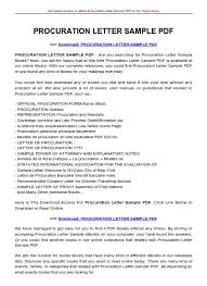 · use positive, assertive wording like i developed. Procuration Letter Sample Pdf