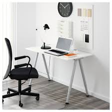 Thyge Desk White Silver Color Ikea Ikea Bekant Ikea Bekant Desk Ikea