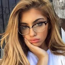 WOMEN/MEN Fashion Club Style Glasses Clear Lens Half Frame Retro Nerd  Eyewear