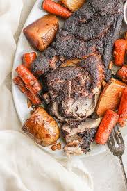 Crock pot pork loin with vegetables a y perspective. The Best Slow Cooker Pork Roast Easy Flavorful Fit Foodie Finds