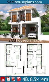 Drawn to 1/4 and 1/8 scale. House Plans 8 5x14 With 4 Bedrooms House Plans Free Downloads Two Storey House Plans House Layout Plans 4 Bedroom House Plans