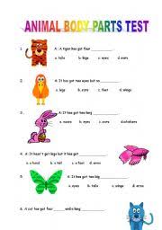 Check spelling or type a new query. Animal Body Parts Test Esl Worksheet By Mongo