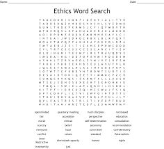 Ethics Word Search Wordmint