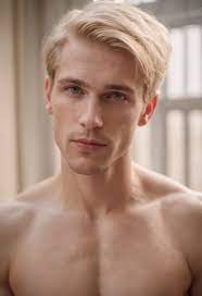 der schönste 30-jährige blonde nackte Mann der Welt, Fotografie,  realistisch, äußerst detailliert - SeaArt AI