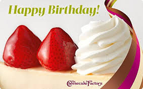 Normally, most cakes on the menu are 50% off on this day. Amazon Com The Cheesecake Factory Birthday Strawberry Cheesecake Gift Cards Email Delivery Gift Cards