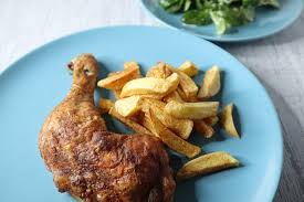 Hähnchenkeule in der pfanne zubereiten. Hahnchen Schenkel Mit Pommes Histaminhexe