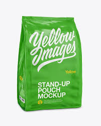 Stand Up Glossy Pouch Half Side View In Pouch Mockups On Yellow Images Object Mockups In 2020 Mockup Free Psd Free Logo Mockup Psd Mockup Free Download