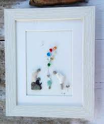 Pebble Art Family3 Family Portrait Dog Family Pebble Picture Sea Glass Picture Home Decor Home Living Family Pebble Art Pebble Art Family Pebble Pictures