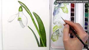 How To Paint A Delicate White Snowdrop Watercolours With Wow Watercolour Tutorials Watercolor Lessons Watercolor Paintings Tutorials