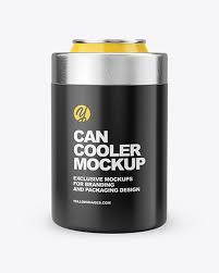 Download Can Cooler Mockup In Can Mockups On Yellow Images Object Mockups PSD Mockup Templates
