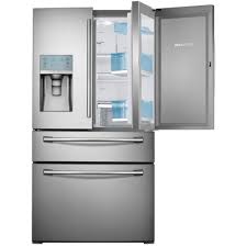 Samsung 29 5 Cu Ft Food Showcase 4 Door French Door Refrigerator In Stainless Steel Rf30hbedbsr The Home Depot French Door Refrigerator French Doors Stainless Steel Refrigerator