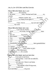 am is are has and have exercise esl worksheet by rileyr