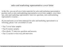 Sales And Marketing Representative Cover Letter