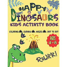 Identify 15 different creatures in these animal coloring sheets. Buy Happy Dinosaurs Kids Activity Books Magic Coloring Book For Kids Dinosaur Adorable Drawings Amazing Dino Themed Activities Dot To Dot Sudoku Mazes Paperback Illustrated August 22 2020 Online In Canada B08gfyf37c