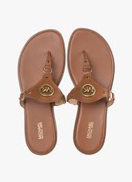 Geschenkkarten · neuheiten · kostenloser versand · exklusive styles Sale Flat Leather Sandals Luggage Michael Kors Women Place Des Tendances