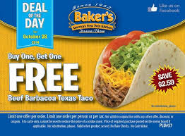 The texas taco kitchen team would like you to join us in wishing jordan melchor a very happy birthday today! Baker S Drive Thru On Twitter Buy One Beef Barbacoa Texas Taco Get One Free Bakersdeal Http T Co Rvofcz8nl8