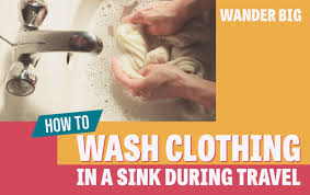 hand wash clothes in a sink