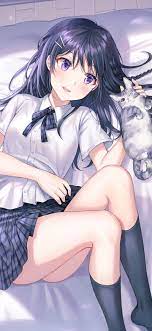 Anime girls, school uniform, cats, thighs, anime, artwork, Tokkyu  (artista), HD phone wallpaper | Peakpx