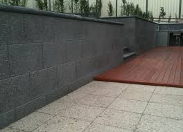 Freestone Eco Ebony Backyard Entertaining Area Concrete Retaining Walls Backyard Entertaining