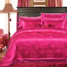 Wonder woman has strength, love and superpowers! Raspberry Red Yorkshire Rose Pattern Sparkle Romantic Girls Feminine Feel High Fashion Jacquard Satin Full Queen Satin Bedding Pink Bedding Glamorous Bedding