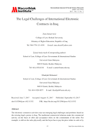Cindy ws cheong 19 november 2014 l a w, s t r a t e g y & c o m m u n i c a t i o n s what is business law? Pdf The Legal Challenges Of International Electronic Contracts In Iraq