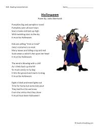 Halloween Poem Reading Comprehension Worksheet Reading Comprehension Third Grade Reading Comprehension Reading Comprehension Worksheets