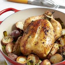 Roast Chicken With Potatoes And Leeks By Giada De Laurentiis Giadaweekly Com Whole Roasted Chicken Roasted Chicken And Potatoes Chicken Potatoes