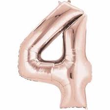4 Jaar Versiering Cijfer Ballon Rose Goud Versiering Net
