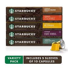 Starbucks By Nespresso Favorites Variety Pack 50 Count Single Serve Capsules 10 Of Each Flavor Compatible With Nesp Nespresso Pods Cooking Stores Nespresso