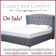 White platform bed lift up top storage drawers in headboard, footboard and side rails antiqued hardware drawer construction: Queen Bed Storage Platform Queen Bed Under Bed Storage Upho Aftcra