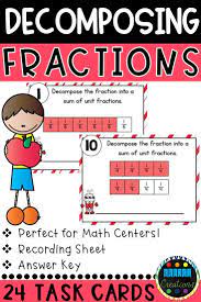 Looking For 4th Grade Decomposing Fractions Activities These Task Cards Will Help Decomposing Fractions Fractions Task Cards Decomposing Fractions Activities