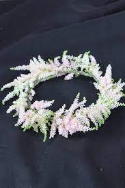 Pink Astilbe Floral Crown For A Flower Girl In A Wedding In Bloom Florist Astilbe Flower Floral Arrangements
