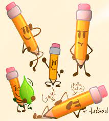 Genie is angry at pencil. Bfb Leafy X Bfb Pencil On Tumblr