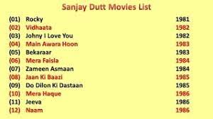 Sanjay Dutt Movies List Youtube