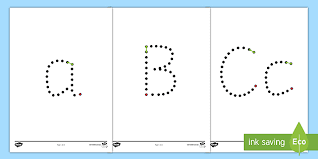 Most children learn the alphabet between 3 and 4 years old. Dot Writing Font Alphabet Tracing Sheets Handwriting