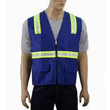 The blue safety vests are typically in stock and ready to ship. Safety Depot Safety Depot Royal Blue Reflective Safety Vest With Pockets 8038 Rb L Walmart Com Walmart Com
