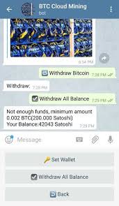 How To Strat Btc Bitcoins Cloud Mining On Telegram Bot Telegram Bot Cloud Mining Mining