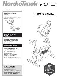 If you buy the nordictrack s15i studio cycle from the official website, you can. Nordictrack Vu19 User Manual Pdf Download Manualslib