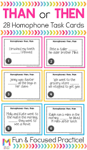 Homophone Task Cards Than And Then Homophones Task Cards Task Cards Homophones