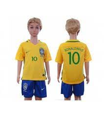 Även atletico madrid hade en dålig prestation i ligan i den här säsongen. Brasilien Fotbollsklader Barn 2016 Ronaldinho 10 Hemmatroja Korta Armar Kids Soccer Soccer Jersey Youth Soccer