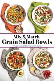 Mix And Match Grain Salad Bowl Recipes For Fast And Easy Healthy Vegetarian Lunches And Dinne Salad Bowl Recipes Healthy Vegetarian Lunch Healthy Salad Recipes