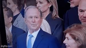 Bush reacting to an extended silence ...